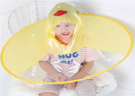 PVA/EVA Material Childrens Waterproof Raincoats Yellow Cartoon Duck Printed Poncho