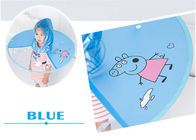 Foldable Clear Plastic Raincoat Cute Cartoon Peppa Pig UFO Shape Rain Hat Cape