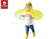 Cute Poncho Childrens Waterproof Raincoats Yellow Duck Single Person PVC/EVA Material