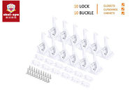 10 Pack Hidden Spring Child Safety Cabinet Locks , Closet Baby Proofing Drawer Latches With Advertise