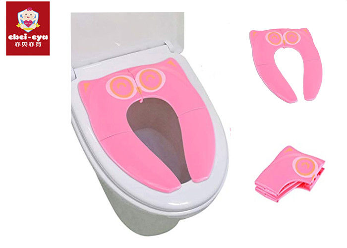 Travel Foldable Baby Toilet Seat Lovely Plastic , Lightweight Baby Potty Toilet Seat