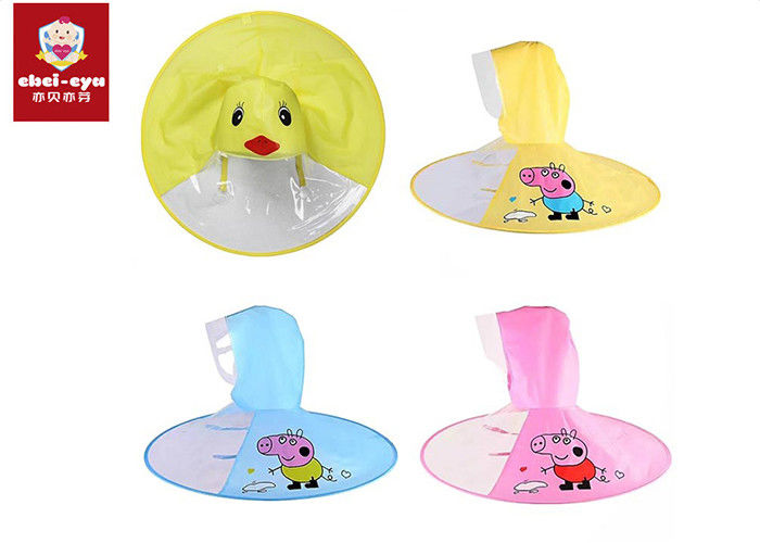 PVC Childrens Waterproof Raincoats Little Yellow Duck Elastic Wear Resistant