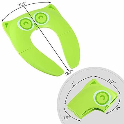 Green Foldable Reusable Potty Training Seat Covers for Baby / Kids