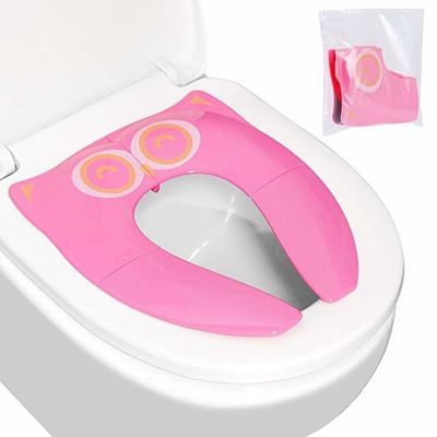 Travel Foldable Baby Toilet Seat Lovely Plastic , Lightweight Baby Potty Toilet Seat