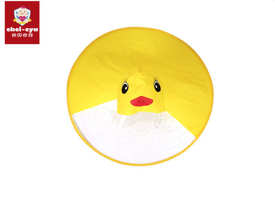 Cute Little Yellow Duck Childrens Waterproof Raincoats UFO Umbrella Hat Magical Hands Free