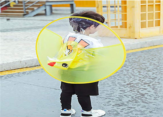 Yellow Duck Childrens Waterproof Ponchos , Baby Hiking UFO Raincoat Cloak