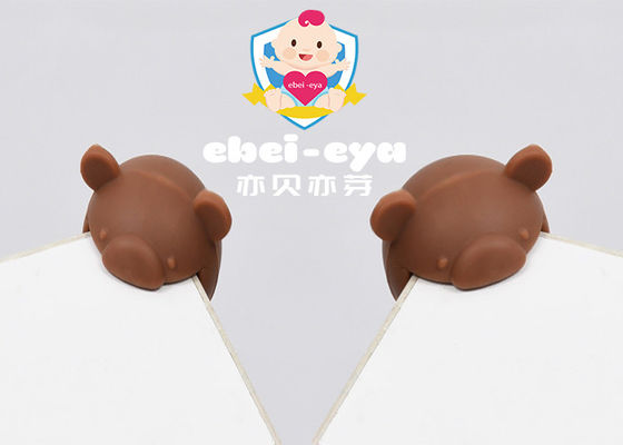 Harmless Brown Bear Table Corner Safety Guards Silicone Material Collision Angle