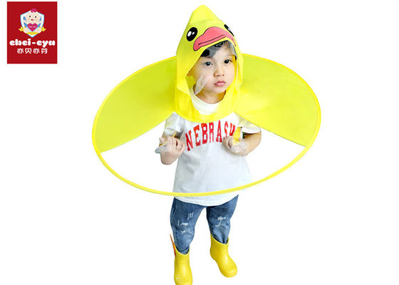 Outdoor Childrens Waterproof Raincoats Poncho Little Yellow Duck UFO Style