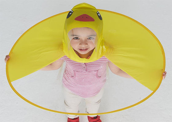 Outdoor Childrens Waterproof Raincoats Poncho Little Yellow Duck UFO Style