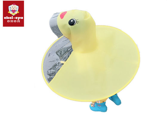 PVC Childrens Waterproof Raincoats Little Yellow Duck Elastic Wear Resistant