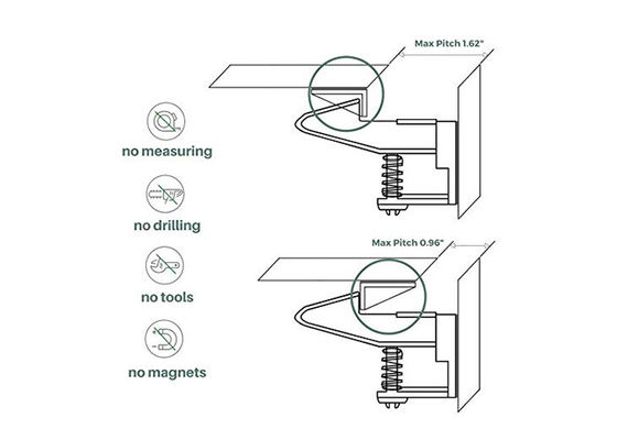 White Child Proof Cabinet Locks , Baby Safety Spring Drawer Lock