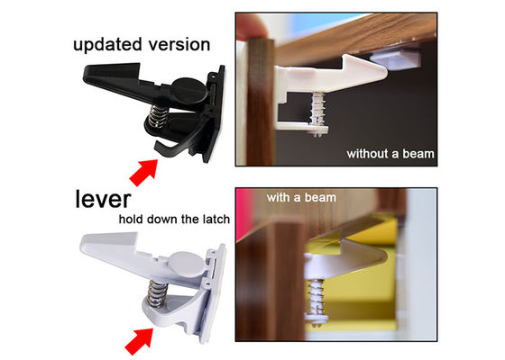 ABS Black Spring Button Lock Protect Baby Safety Product Eco - Friendly