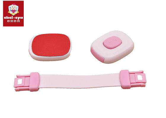 Logo Printing Child Safety Cabinet Locks Pink Strap Push Both Ends Latches Durable