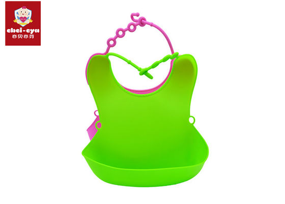 Anti - Bacterial Toddler Dribble Bibs , Multifunctional Soft Silicone Bib Easy To Clean