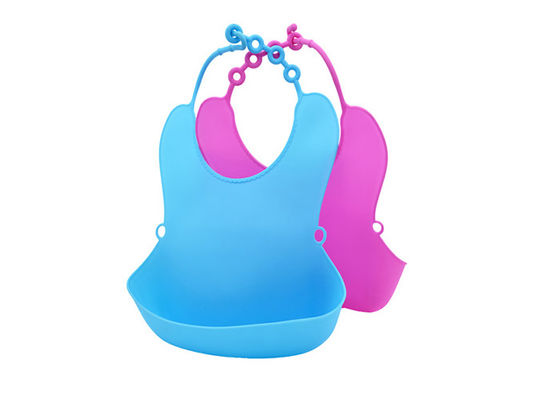 Anti - Bacterial Toddler Dribble Bibs , Multifunctional Soft Silicone Bib Easy To Clean