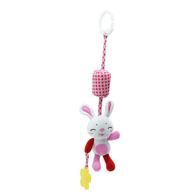 Hanging Baby Rattle Crinkle Squeaky Toy With Teethers Plush