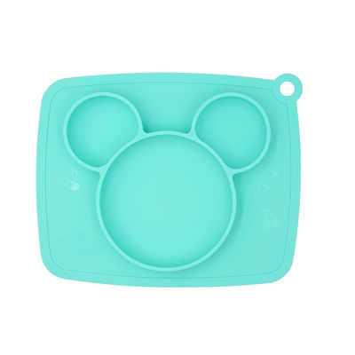 BPA Free Silicone Divided Plate Portable Non Slip For Children Babies