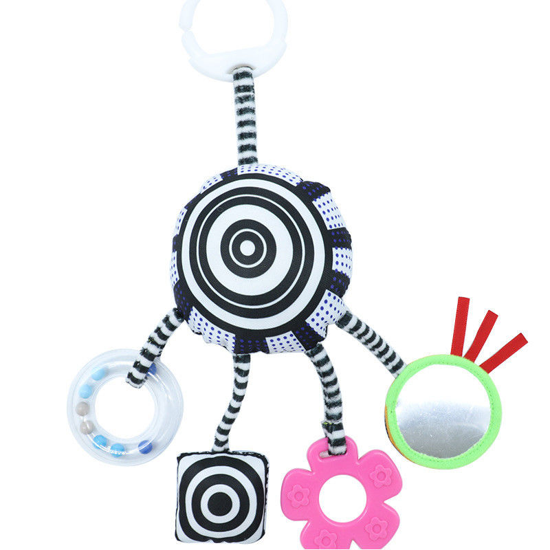ODM Infant Baby Plush Animal Handle Toys Cotton With Teether